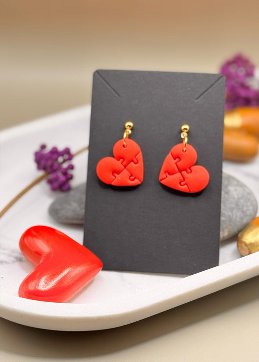 Boucles d'oreilles - Puzzle Coeur